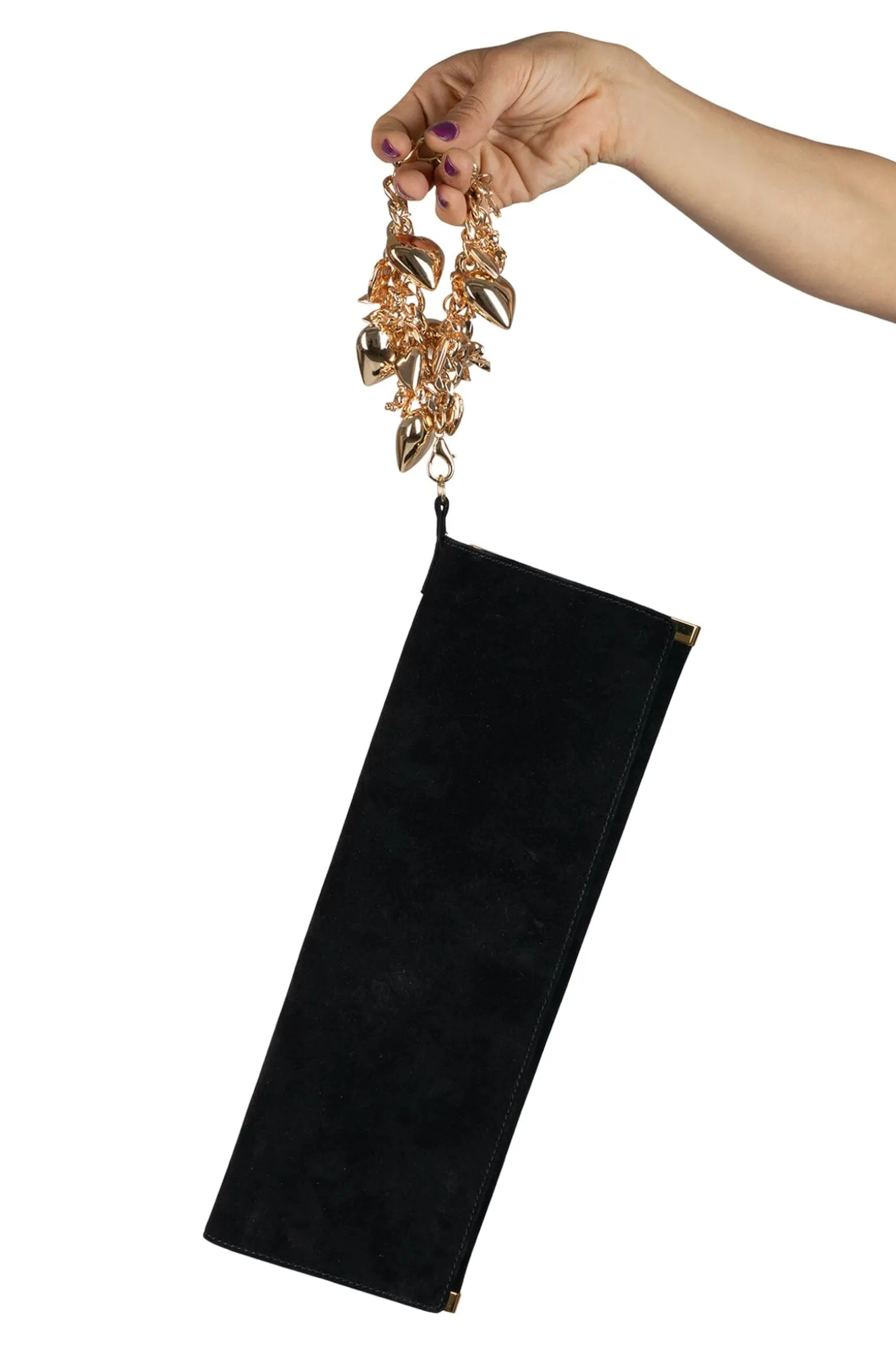 Shop Jeffrey Campbell CLUTCH-CHM Blacksuedegold