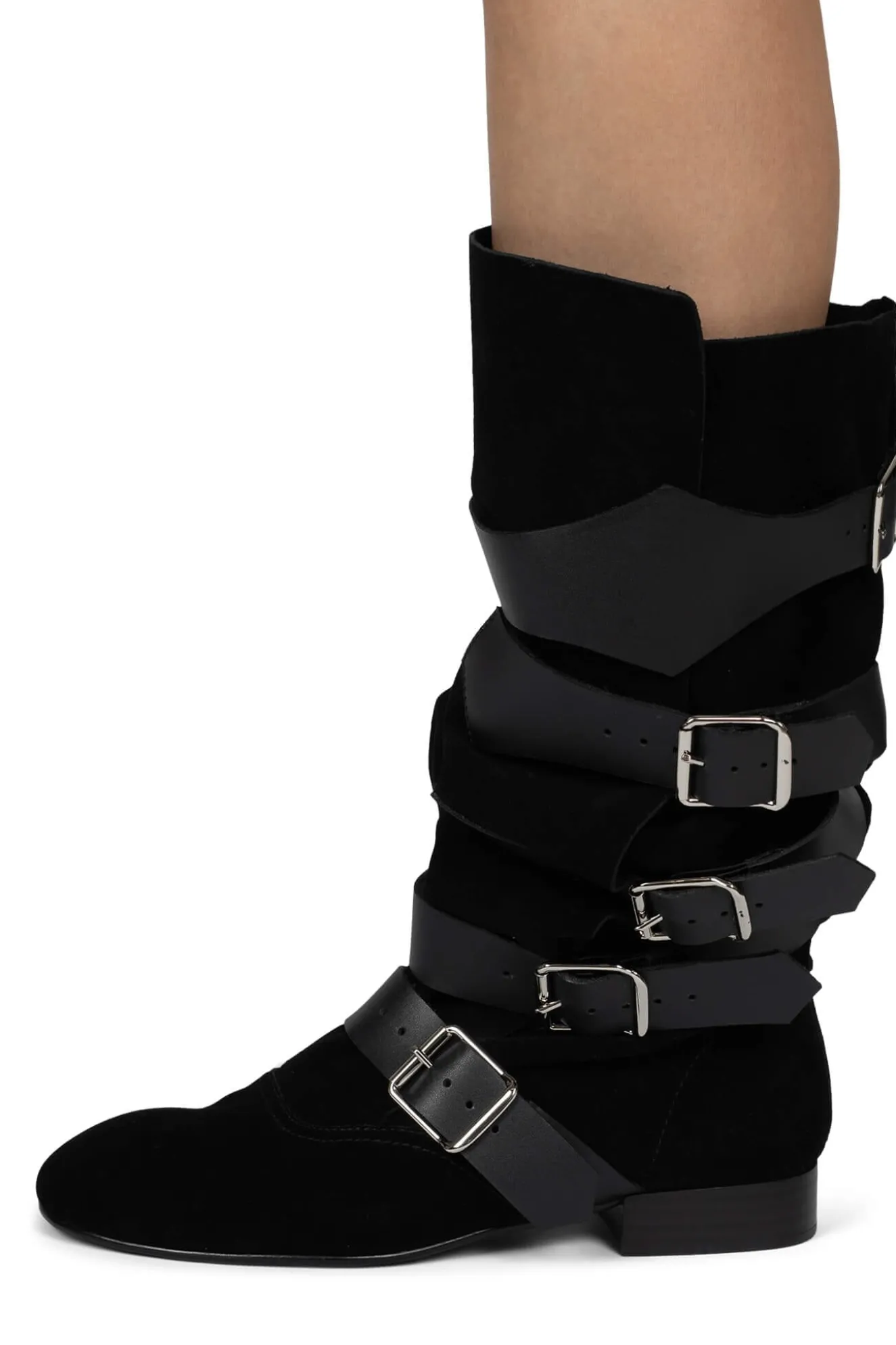 Cheap Jeffrey Campbell FASTENED Blacksuedeblack