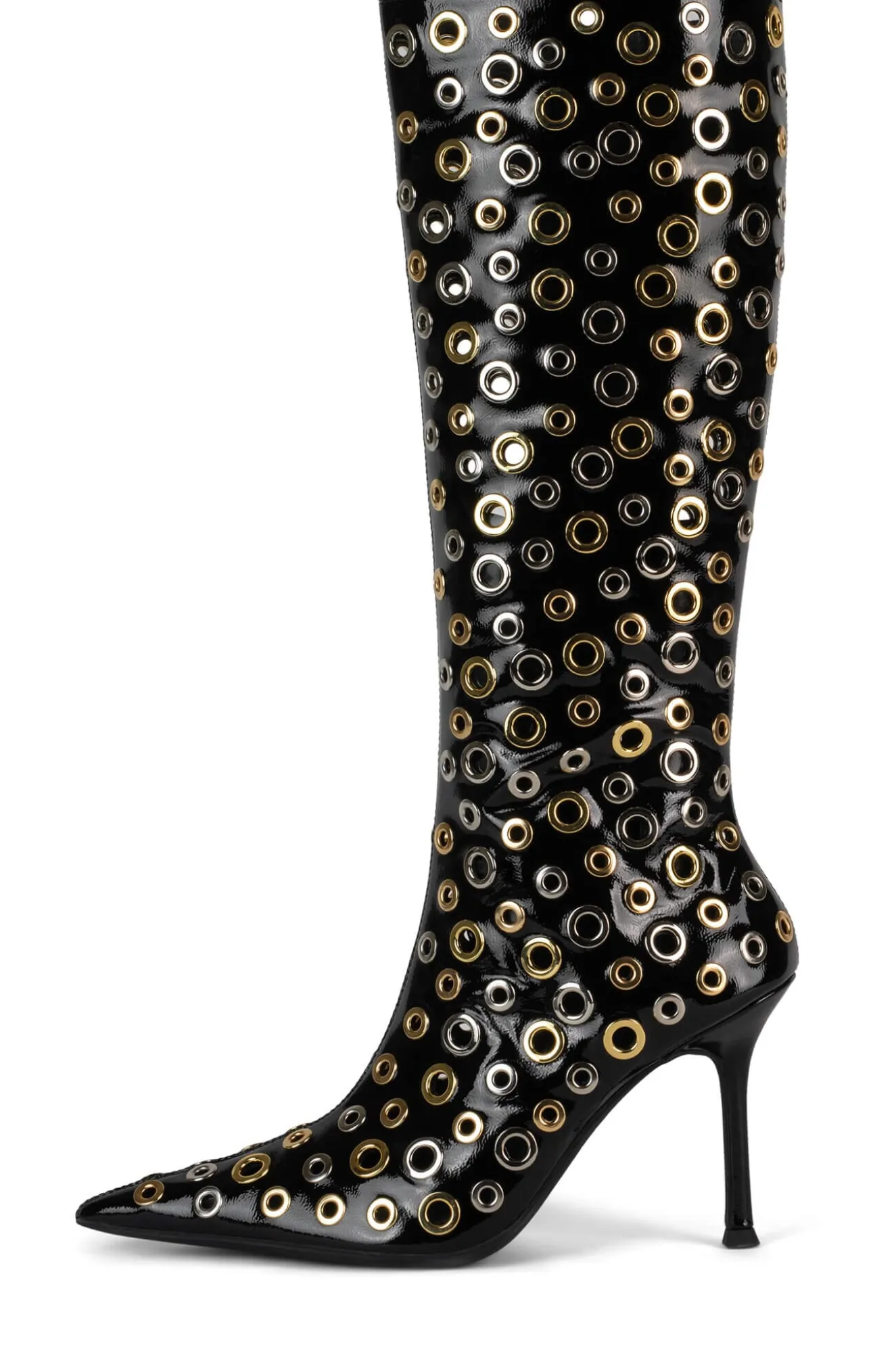 Fashion Jeffrey Campbell HOLEY Blackcrinklepatentcombo