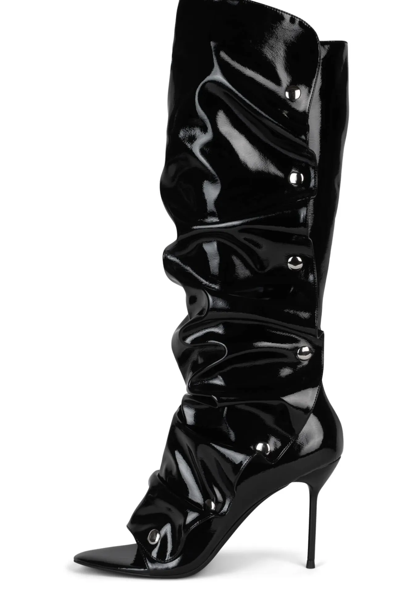 Fashion Jeffrey Campbell OVERLAP Blackcrinklepatent