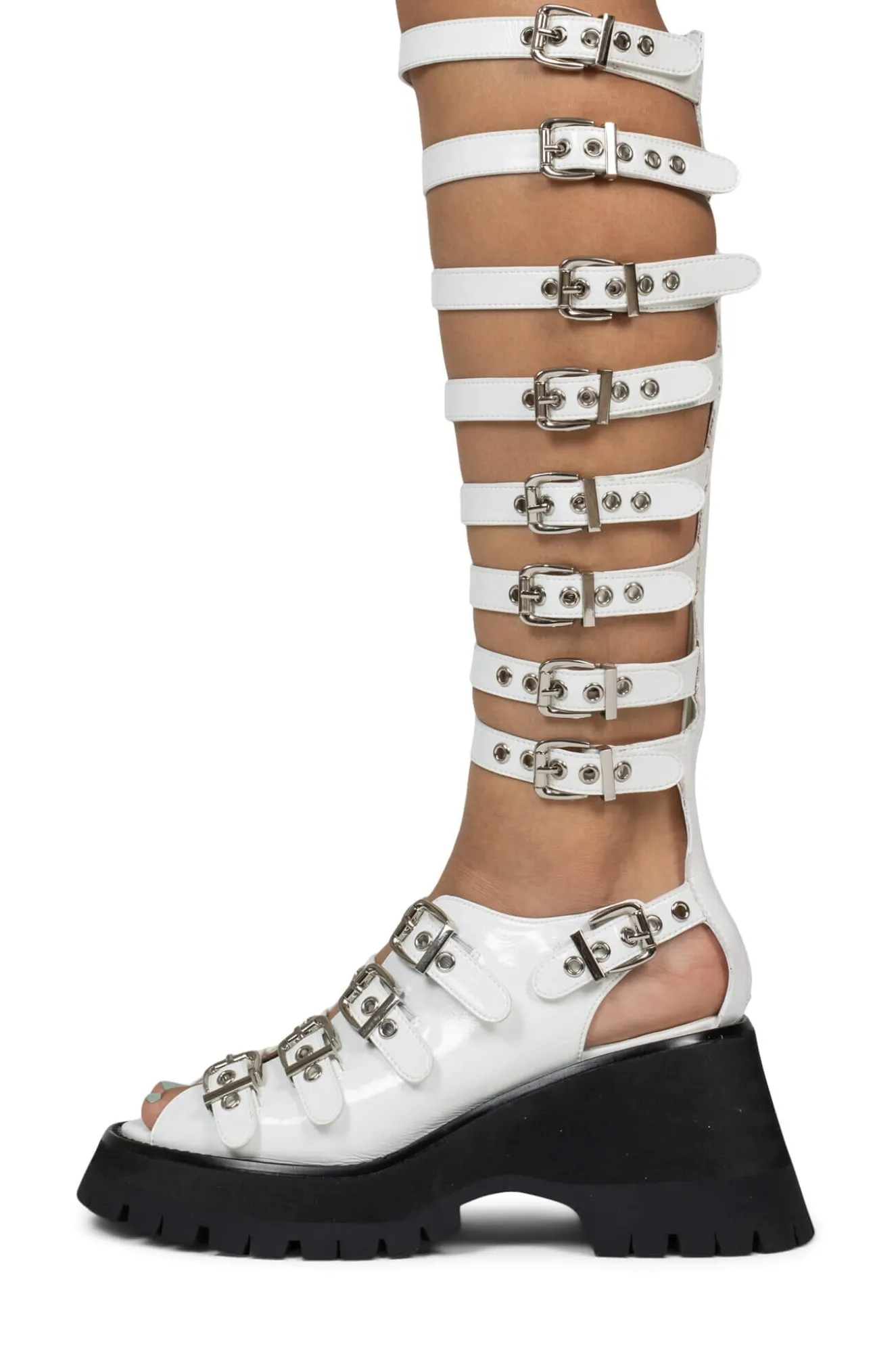 Shop Jeffrey Campbell POST-PUNK Whitecrinklepatent