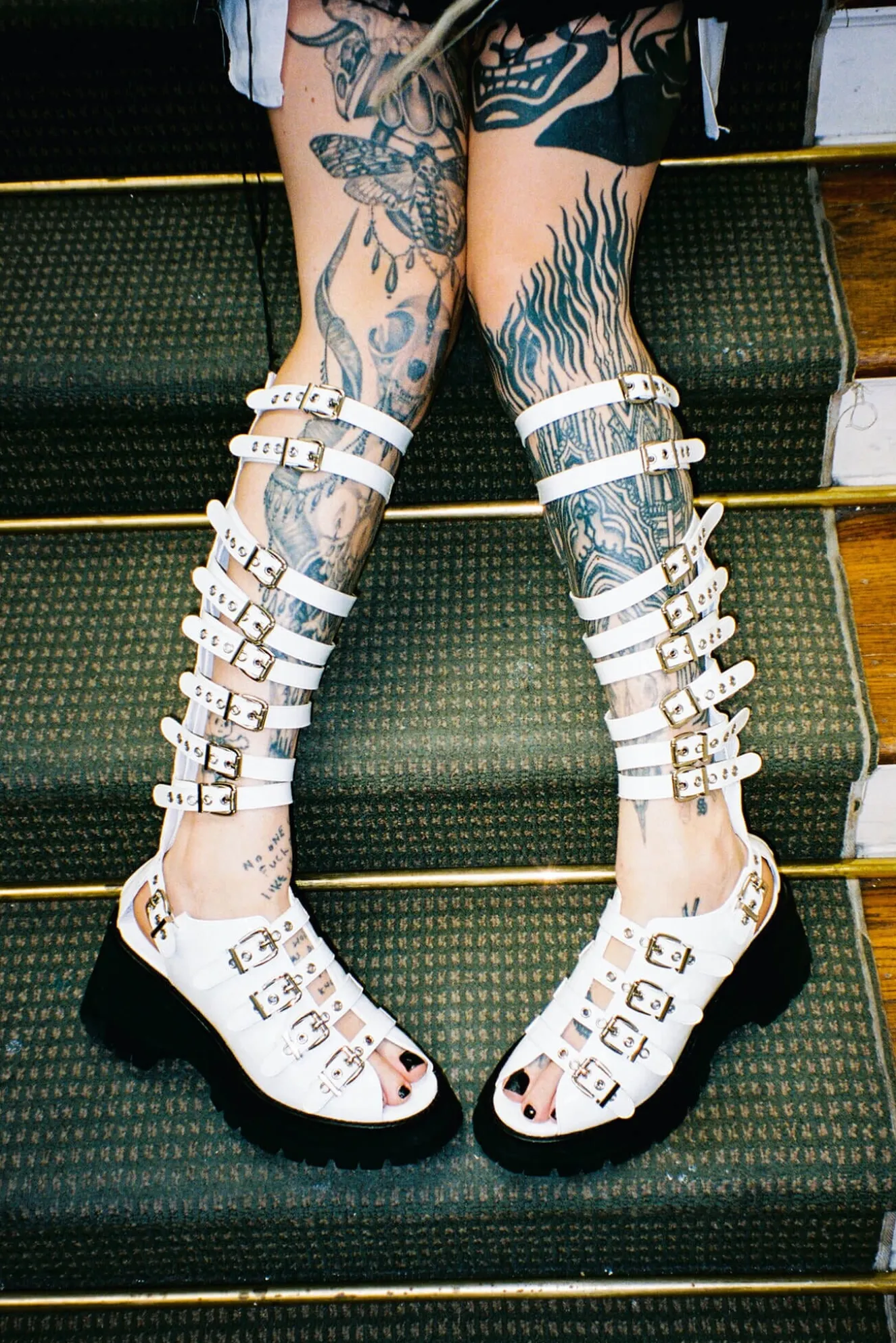 Shop Jeffrey Campbell POST-PUNK Whitecrinklepatent